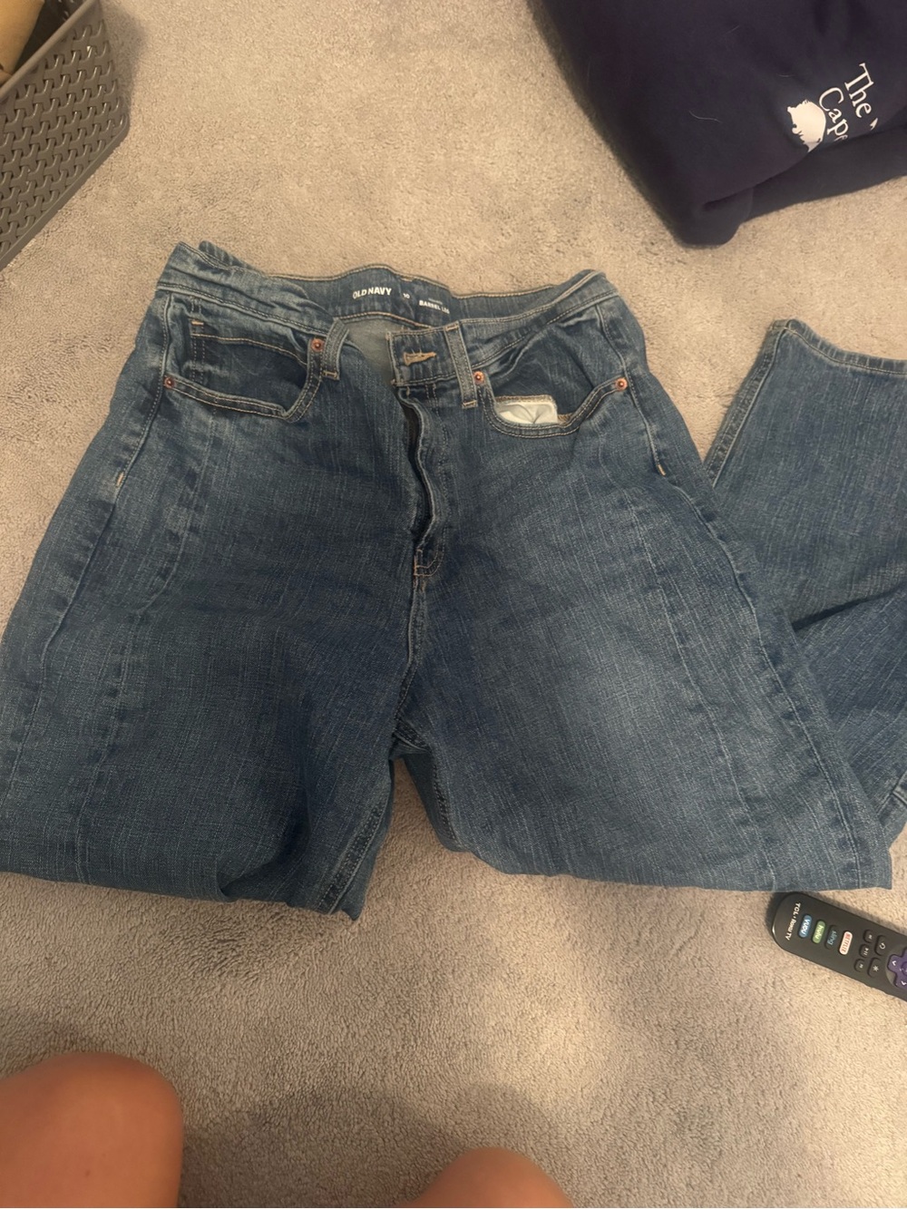 Old Navy Women's Medium Blue Straight-Leg Jeans